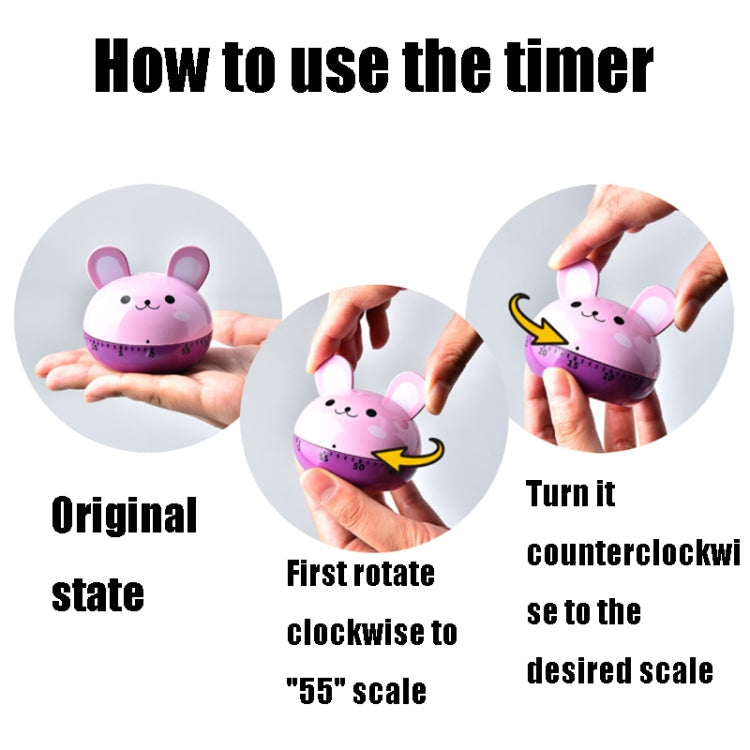 Kitchen Mechanical Timer Cartoon 60 Minutes Timer Baking Cooking Reminder(Frog)