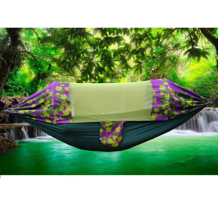 Outdoor Camping Mosquito-Proof Shade Hammock Parachute Cloth Printed Mosquito Net Hammock, Size: 270x140cm(Maple Leaf)