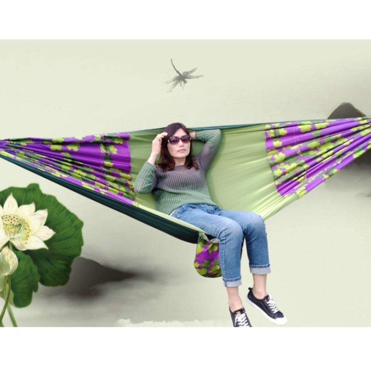 Outdoor Camping Mosquito-Proof Shade Hammock Parachute Cloth Printed Mosquito Net Hammock, Size: 270x140cm(Maple Leaf)