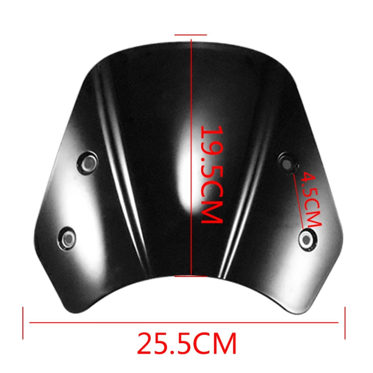 5-7 Inch Retro Motorcycle Windshield Universal Modified Windshield(Black)