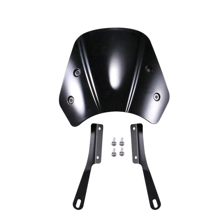 5-7 Inch Retro Motorcycle Windshield Universal Modified Windshield(Black)