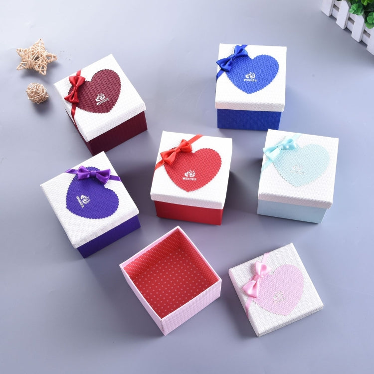 Paper Valentine Day Gift Box With Bow, Specification: 10x10x10cm(Blue)