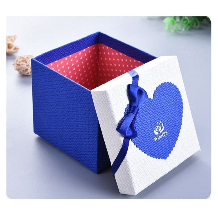 Paper Valentine Day Gift Box With Bow, Specification: 10x10x10cm(Green)