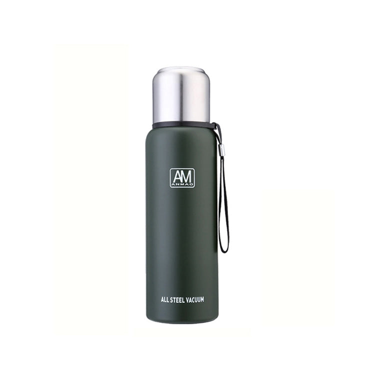 304 Stainless Steel Insulated Mug Large Capacity Sports Water Cup Outdoor Travel Pot, Capacity: 500ml(Dark Green)