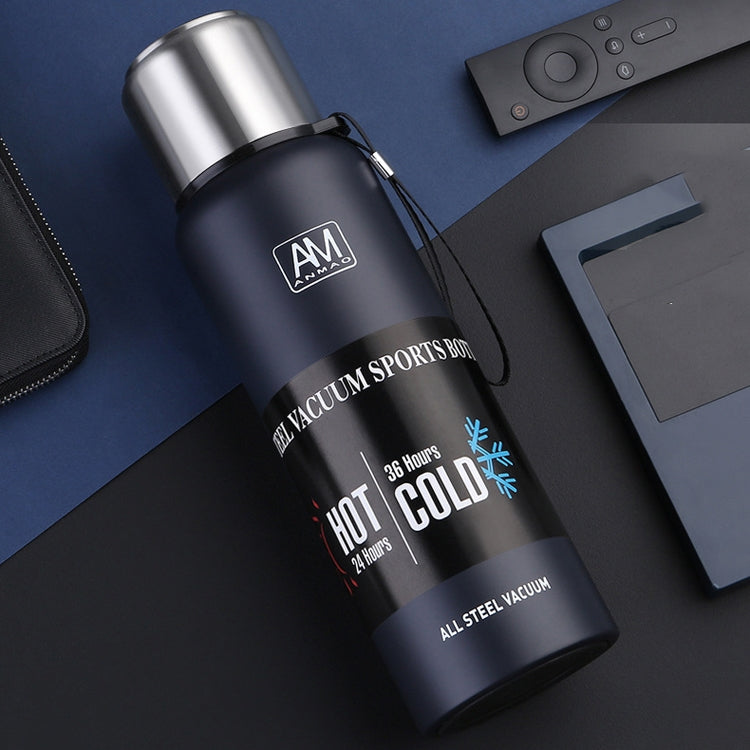 304 Stainless Steel Insulated Mug Large Capacity Sports Water Cup Outdoor Travel Pot, Capacity: 500ml(Dark Blue)