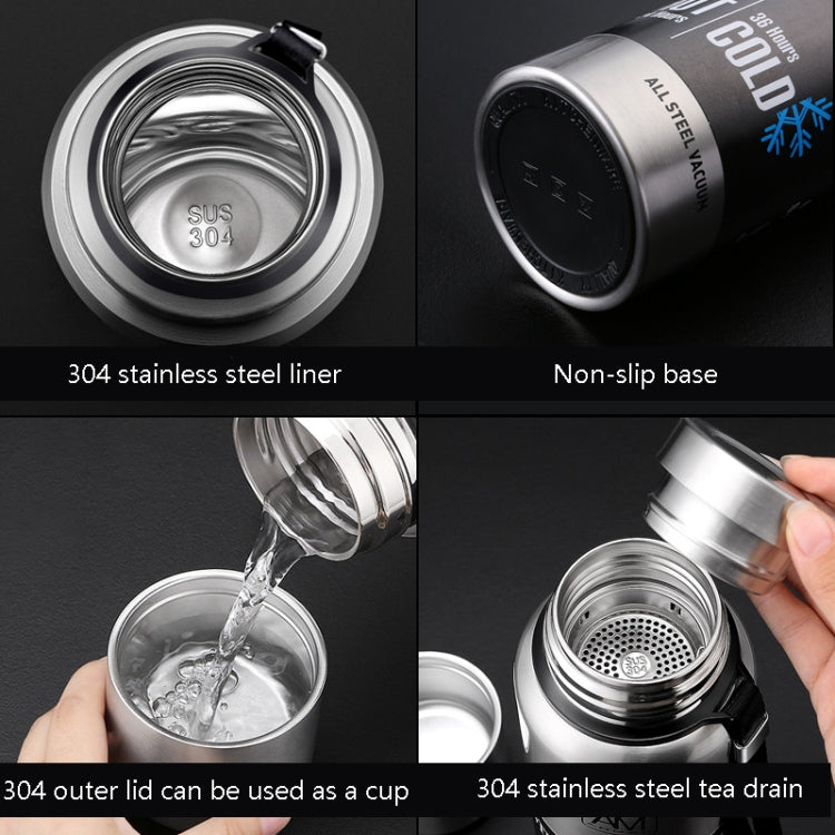 304 Stainless Steel Insulated Mug Large Capacity Sports Water Cup Outdoor Travel Pot, Capacity: 500ml(Dark Green)
