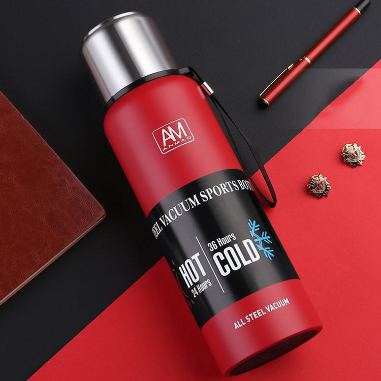 304 Stainless Steel Insulated Mug Large Capacity Sports Water Cup Outdoor Travel Pot, Capacity: 750ml(Red)