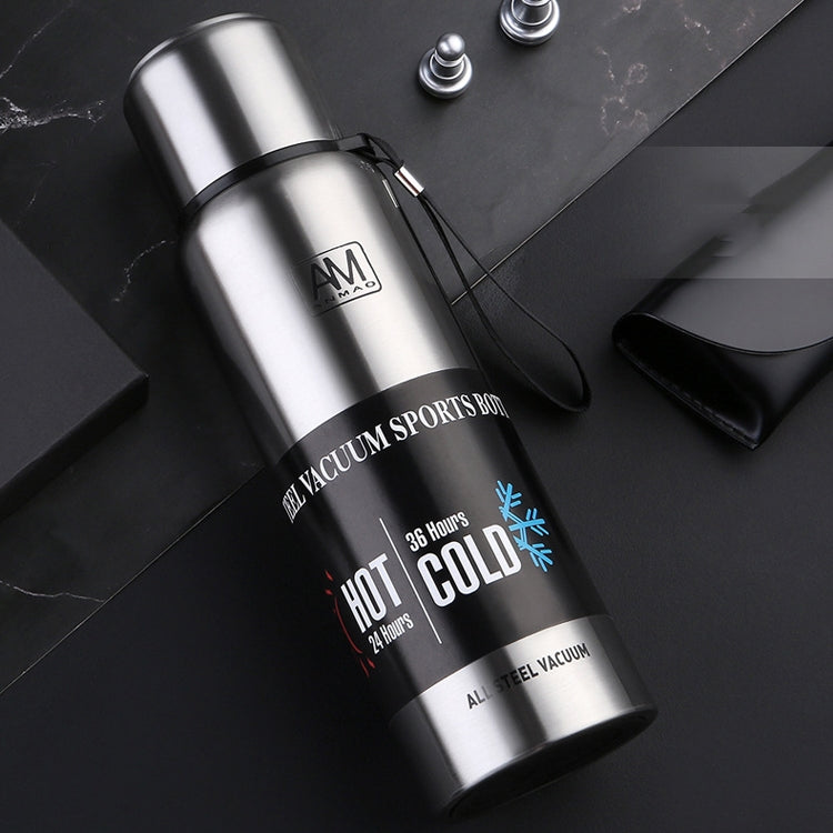304 Stainless Steel Insulated Mug Large Capacity Sports Water Cup Outdoor Travel Pot, Capacity: 1500ml(True Color)