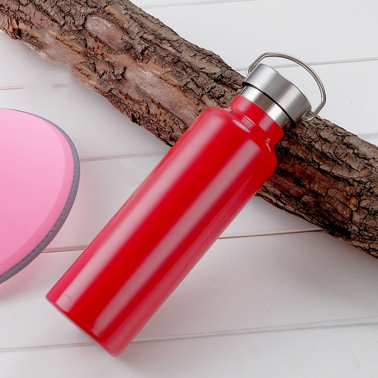 304 Vacuum Stainless Steel Vacuum Flask Double-Layer Large-Capacity Outdoor Water Bottle Mountaineering Sports Bottle, Capacity: 750ml(Red)