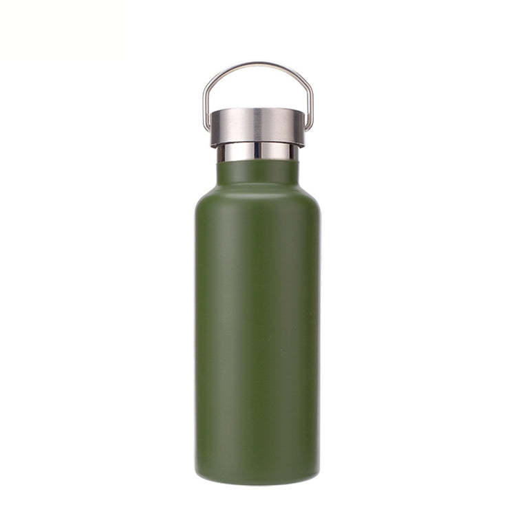 304 Vacuum Stainless Steel Vacuum Flask Double-Layer Large-Capacity Outdoor Water Bottle Mountaineering Sports Bottle, Capacity: 750ml(Green)