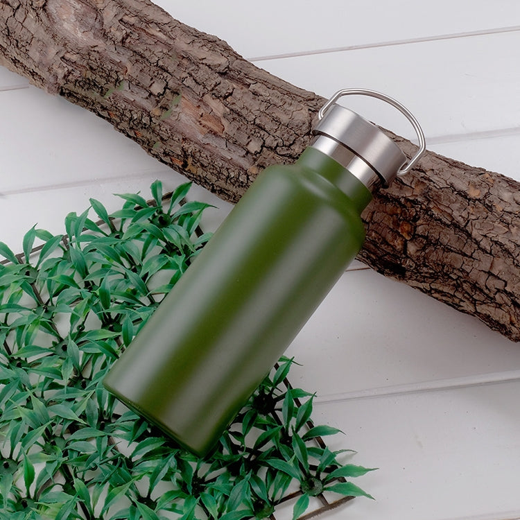 304 Vacuum Stainless Steel Vacuum Flask Double-Layer Large-Capacity Outdoor Water Bottle Mountaineering Sports Bottle, Capacity: 750ml(Green)