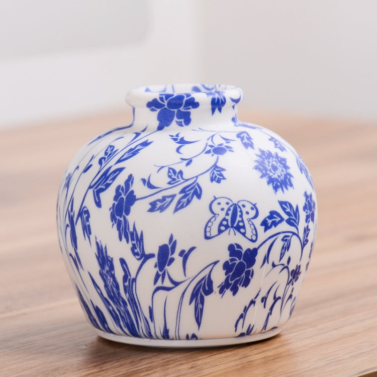 QH-28 Blue-and-white Porcelain Silicone Night Light USB Bedroom Bedside Lamp Pat Sensor Lamp(Colorful Light)