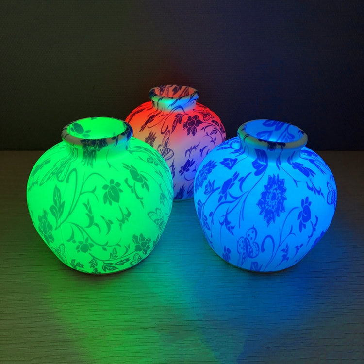 QH-28 Blue-and-white Porcelain Silicone Night Light USB Bedroom Bedside Lamp Pat Sensor Lamp(Colorful Light)
