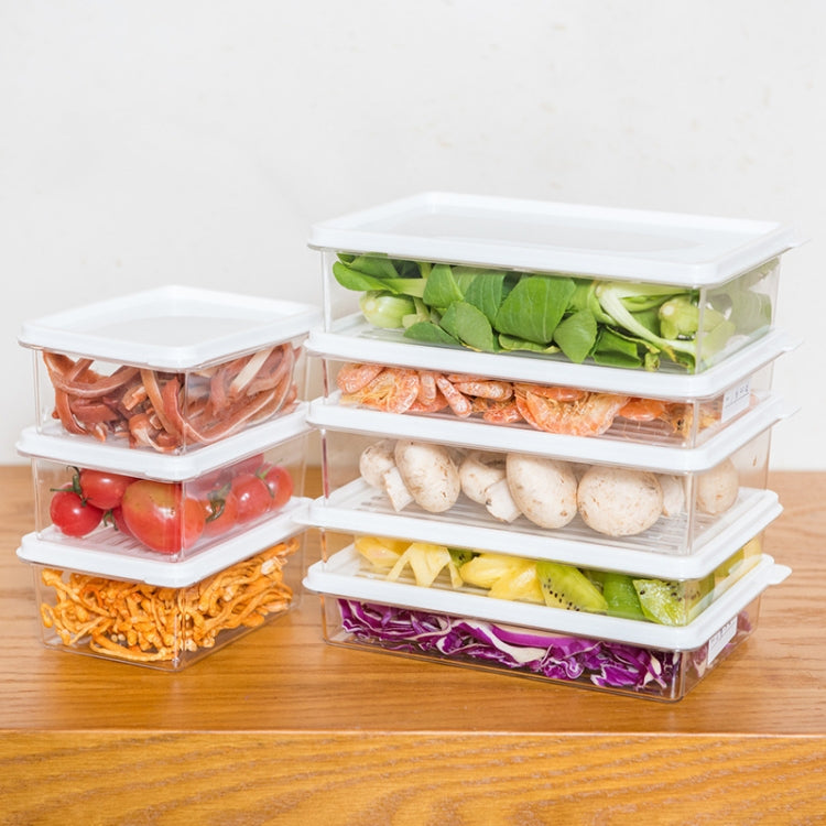 2 PCS Refrigerator Storage Fresh-Keeping Box Kitchen Can Be Stacked With Frozen Fruit Sealed Box, Size: Small(White)