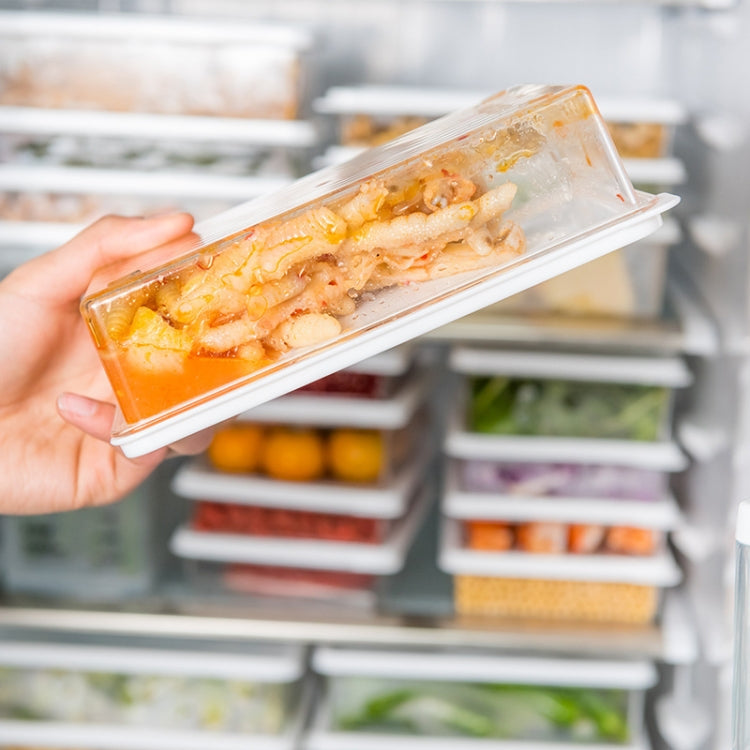 2 PCS Refrigerator Storage Fresh-Keeping Box Kitchen Can Be Stacked With Frozen Fruit Sealed Box, Size: Small(White)