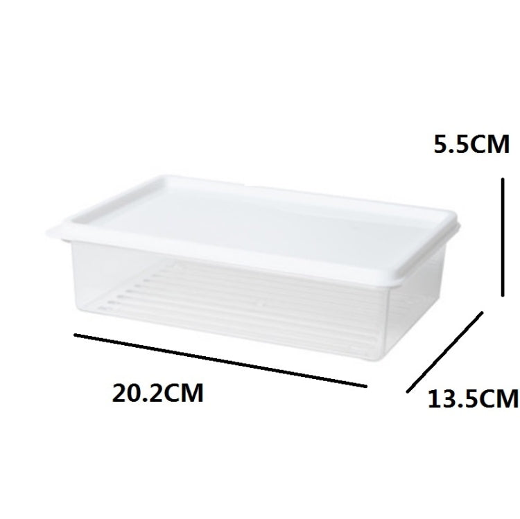 Refrigerator Storage Fresh-Keeping Box Kitchen Can Be Stacked With Frozen Fruit Sealed Box, Size: Large(White)