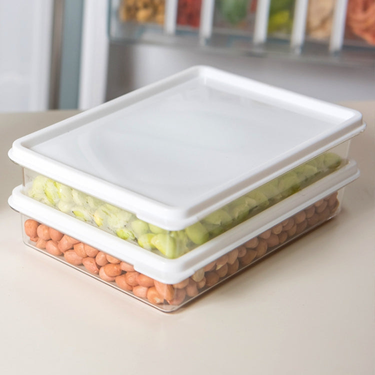 Refrigerator Storage Fresh-Keeping Box Kitchen Can Be Stacked With Frozen Fruit Sealed Box, Size: Large(White)
