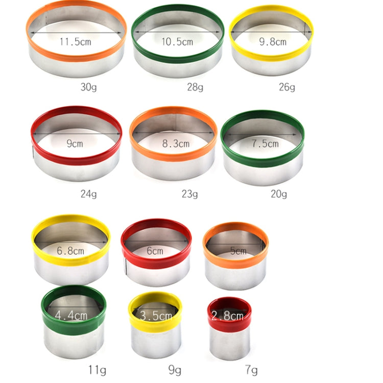 12 in 1 Stainless Steel Biscuit Cutting Set Fondant Biscuit Mold Round Cake Baking Mold, Specification: Color Cake Mold