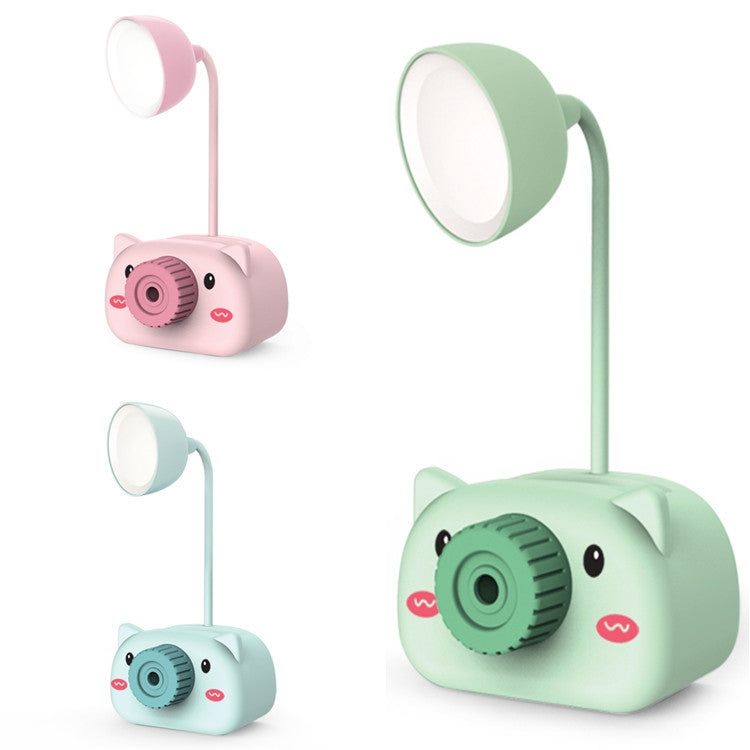 YW2192 2 PCS Pencil Sharpener Mobile Phone Holder Storage Box Bedside Lamp Desk Lamp Night Light, Random Color Delivery(Little Pig)
