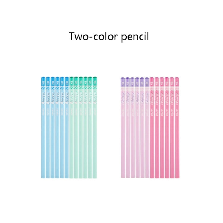 Deli S928 50 PCS/Barrel HB Pencil Students Round Writing Pencil(Blue)