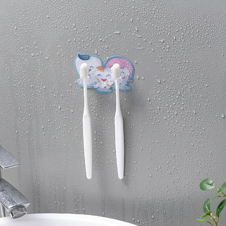 Bathroom Washing Hook Toothbrush Holder(Pink 2 Hooks)
