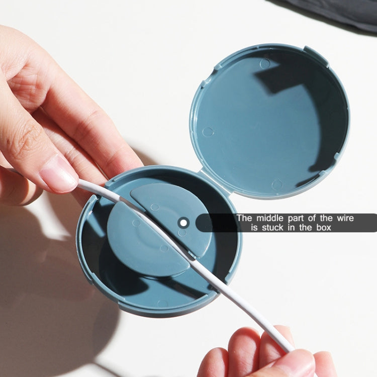 Round Data Cable Storage Box Earphone Storage Collection Box(Transparent)