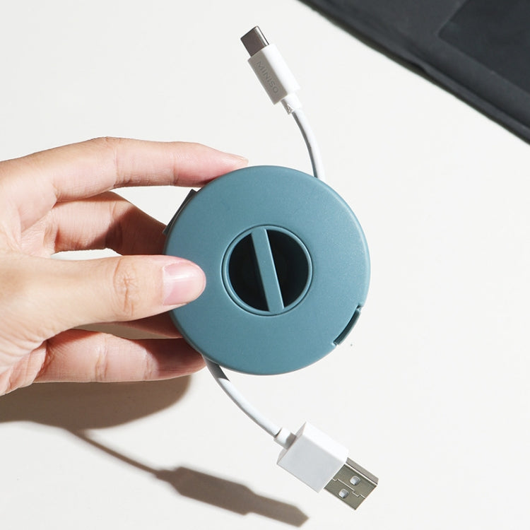 Round Data Cable Storage Box Earphone Storage Collection Box(Orange)