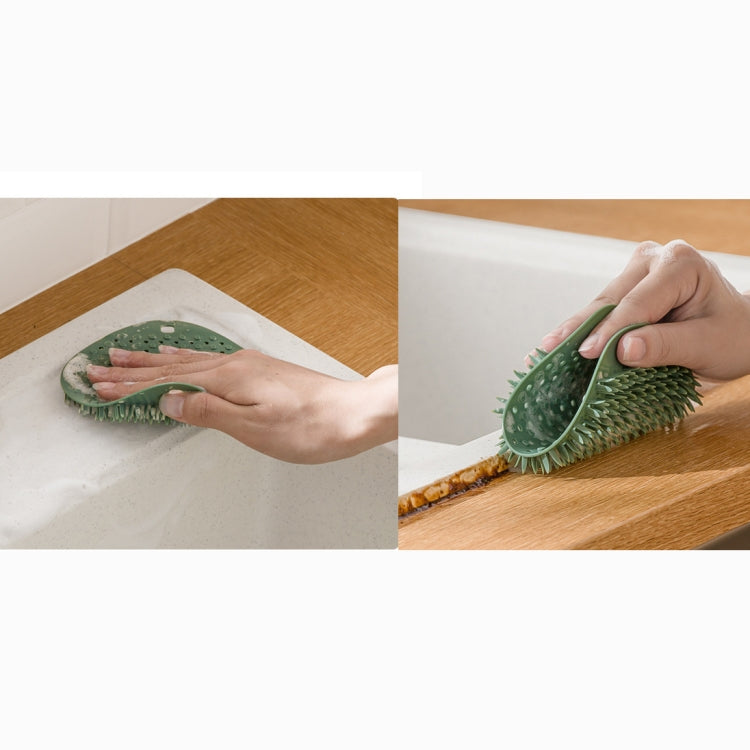 2 PCS Multifunctional Silicone Cleaning Brush Non-Oily Kitchen Cleaning Scouring Pad(Bamboo Green)