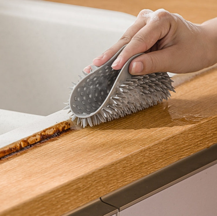 2 PCS Multifunctional Silicone Cleaning Brush Non-Oily Kitchen Cleaning Scouring Pad(Pine Gray)