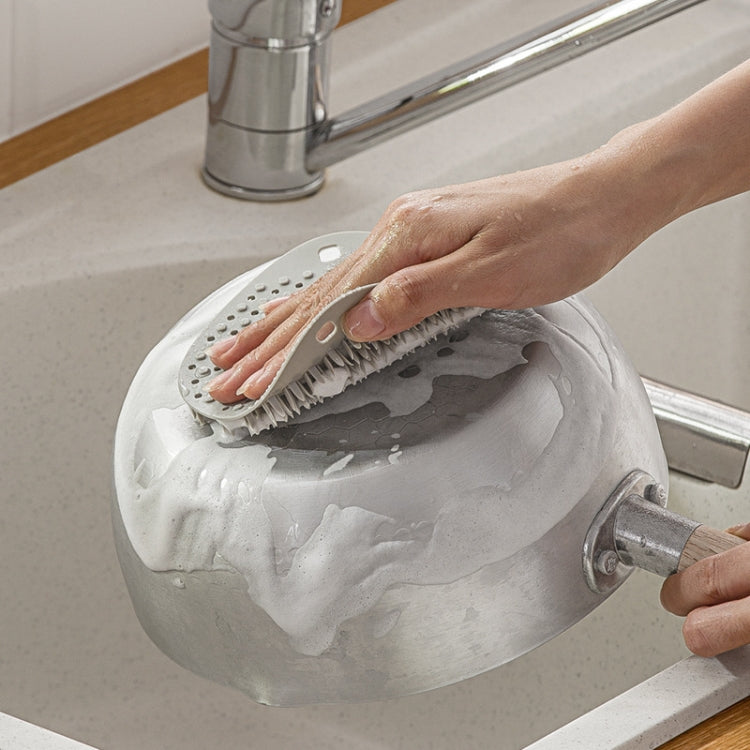 2 PCS Multifunctional Silicone Cleaning Brush Non-Oily Kitchen Cleaning Scouring Pad(Pine Gray)