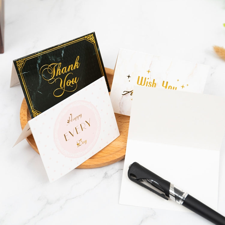 100 PCS Valentines Day Bronzing Greeting Card Flower Shop Birthday Thank You Card(I Miss You Every Day)