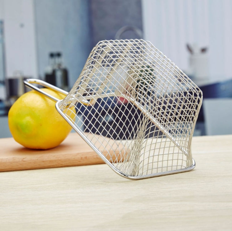 J13446L Stainless Steel Mini Fries Basket Restaurant Snack Bread Plate