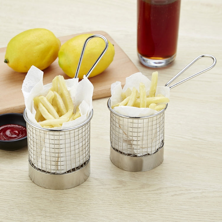 J13446L Stainless Steel Mini Fries Basket Restaurant Snack Bread Plate