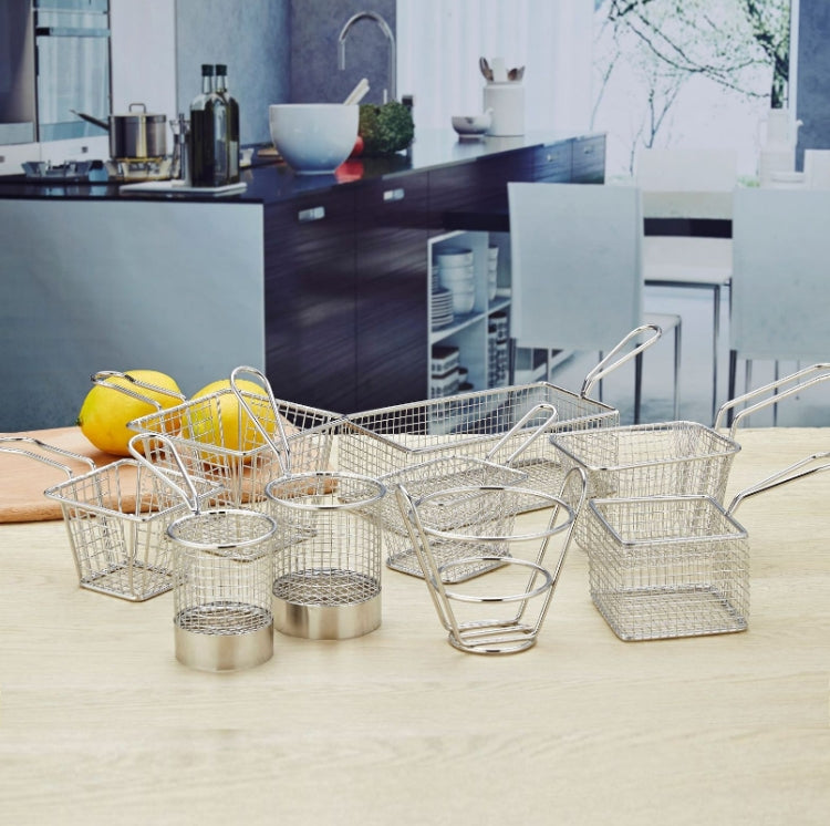 J13446L Stainless Steel Mini Fries Basket Restaurant Snack Bread Plate