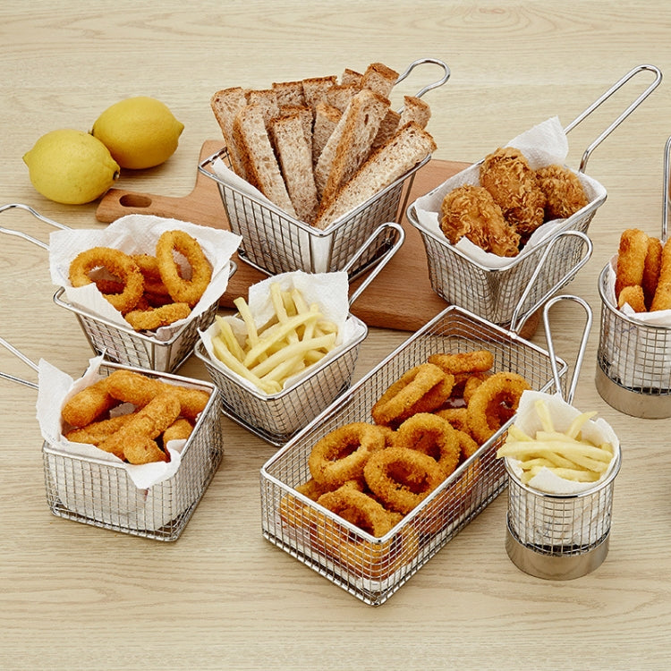 J13446L Stainless Steel Mini Fries Basket Restaurant Snack Bread Plate