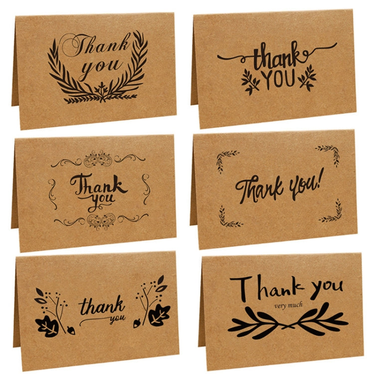 15 PCS Vintage Kraft Paper Simple Blessing Message Card Holiday Universal Thank You Card(15)