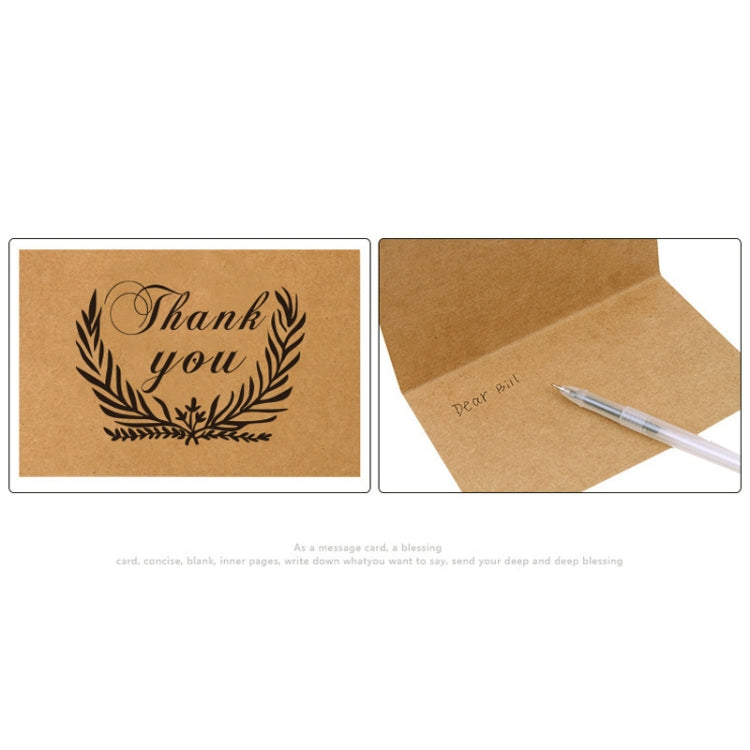 15 PCS Vintage Kraft Paper Simple Blessing Message Card Holiday Universal Thank You Card(15)