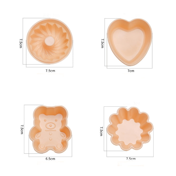 Creative DIY Silicone Cake Cup Muffin Cup Baking Mold,Style: Flower-shaped (Macron Pink)