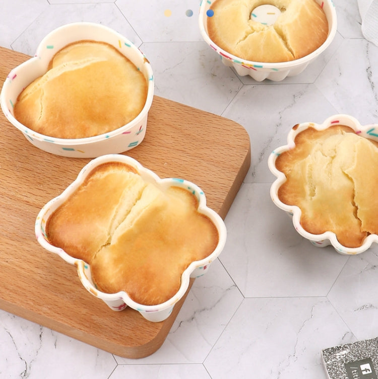 Creative DIY Silicone Cake Cup Muffin Cup Baking Mold,Style: Flower-shaped (Macron Pink)