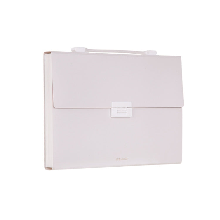 Deli 72410 A4 Layered File Information Bag Office Student File Storage Bag(Light Gray)