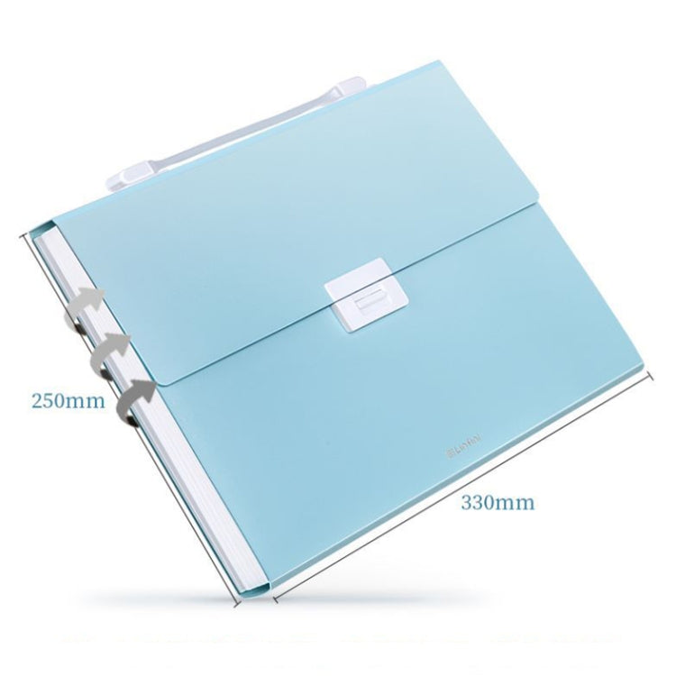 Deli 72410 A4 Layered File Information Bag Office Student File Storage Bag(Light Gray)