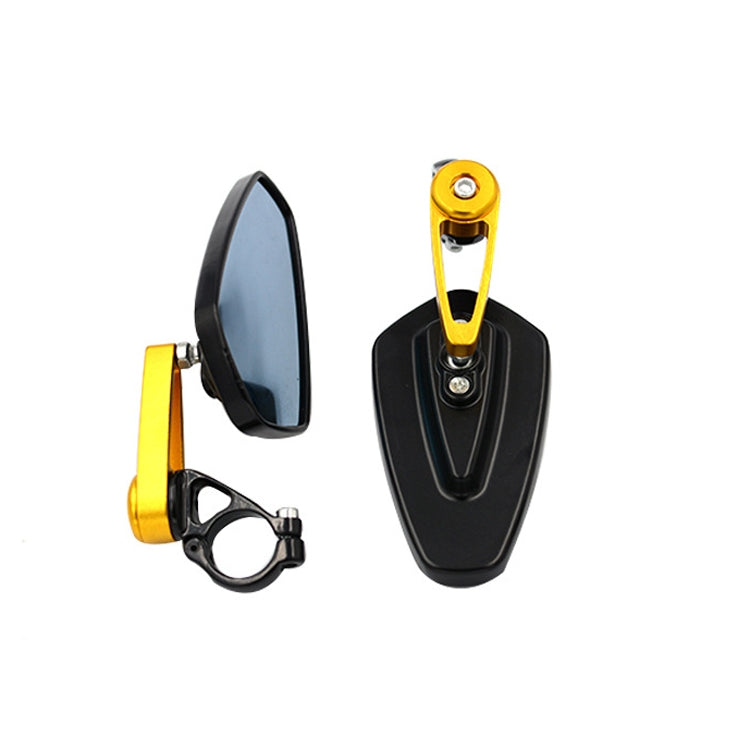 Electric Bike Motorcycle Modified Reversing Retro Rearview Handle Mirror All Aluminum Reflective Rearview Mirror(Golden)