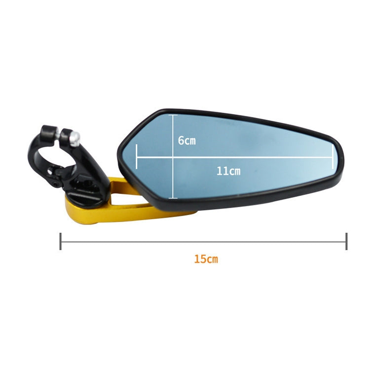 Electric Bike Motorcycle Modified Reversing Retro Rearview Handle Mirror All Aluminum Reflective Rearview Mirror(Golden)