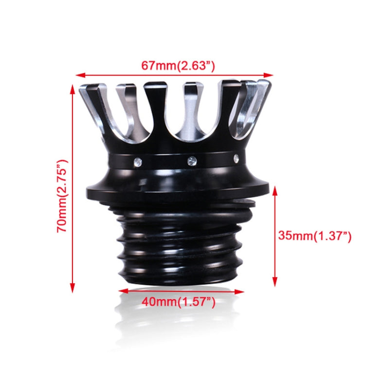 Motorcycle CNC Aluminum Alloy Crown Fuel Tank Cap Suitable For Harley 883 / XL / 1200 / 48 / 72(Black)