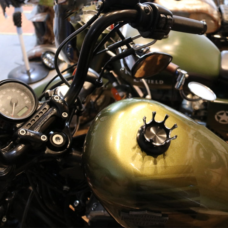 Motorcycle CNC Aluminum Alloy Crown Fuel Tank Cap Suitable For Harley 883 / XL / 1200 / 48 / 72(Black)