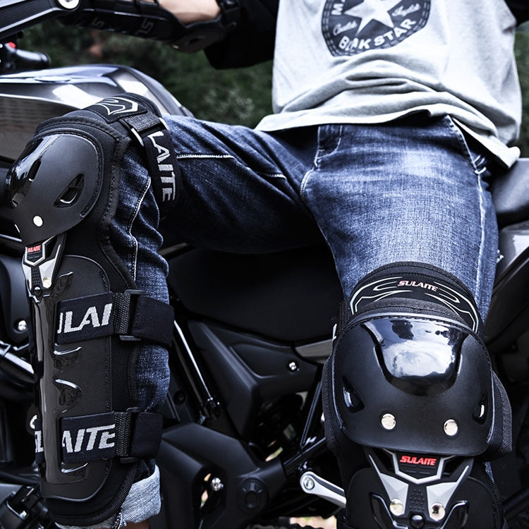 SULAITE Motorcycle Riding Protective Gear Four Seasons Anti-Fall Warm Windshield Rider Equipment, Knee Pads+Elbow Pads