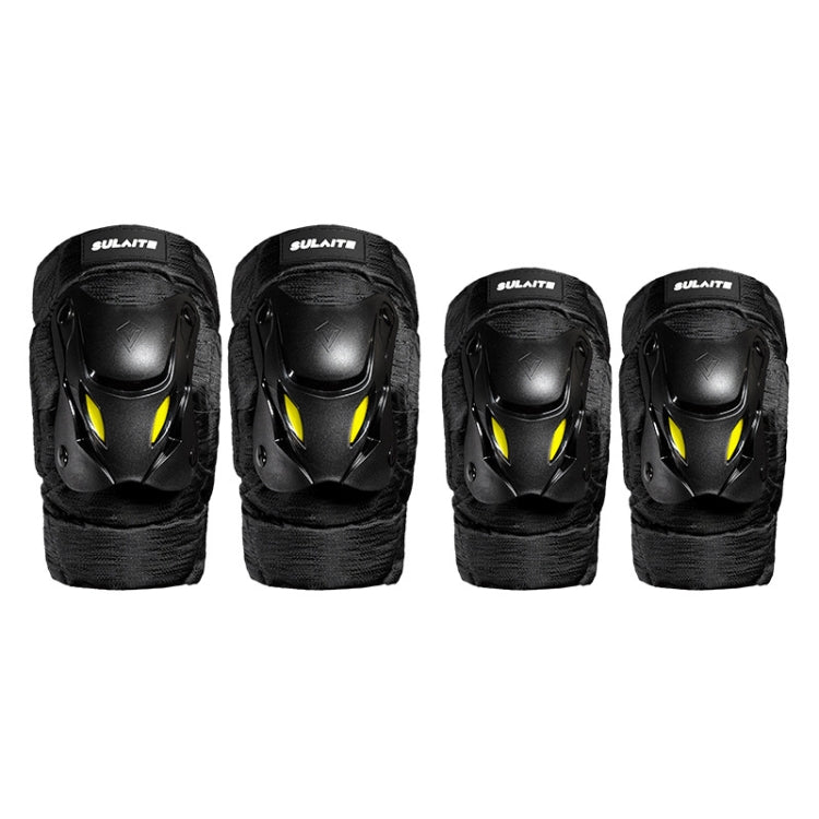 SULAITE Motorcycle Protector Rider Wind Warmth Protective Gear Riding Equipment, Colour: Black Elbow Pads
