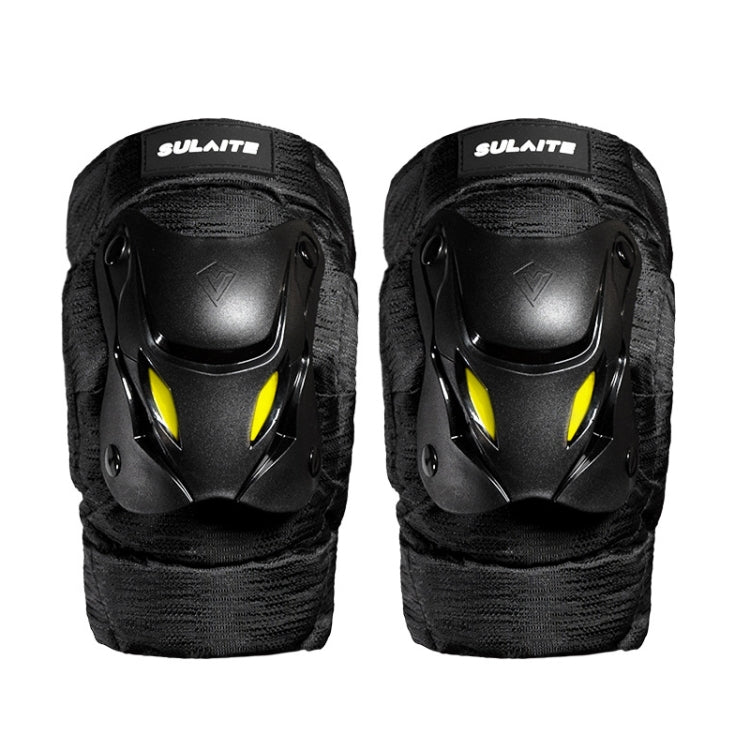 SULAITE Motorcycle Protector Rider Wind Warmth Protective Gear Riding Equipment, Colour: Black Knee Pad+Elbow Pad