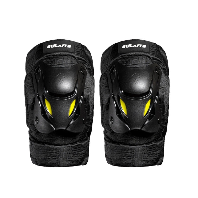 SULAITE Motorcycle Protector Rider Wind Warmth Protective Gear Riding Equipment, Colour: Black Knee Pad+Elbow Pad