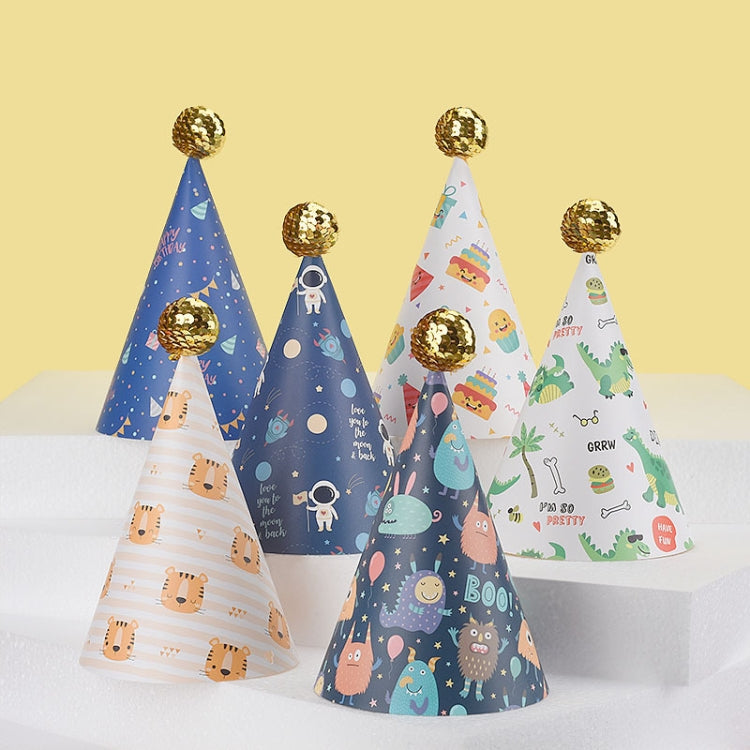 20 PCS Cute Children Bronzing Birthday Hats Cake Baking Decoration Party Hats Unicorn